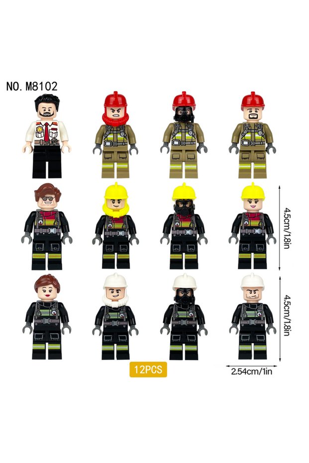 M8102 Firefighter M8102 small particle assembled toy model mini doll children's toys, birthday gifts