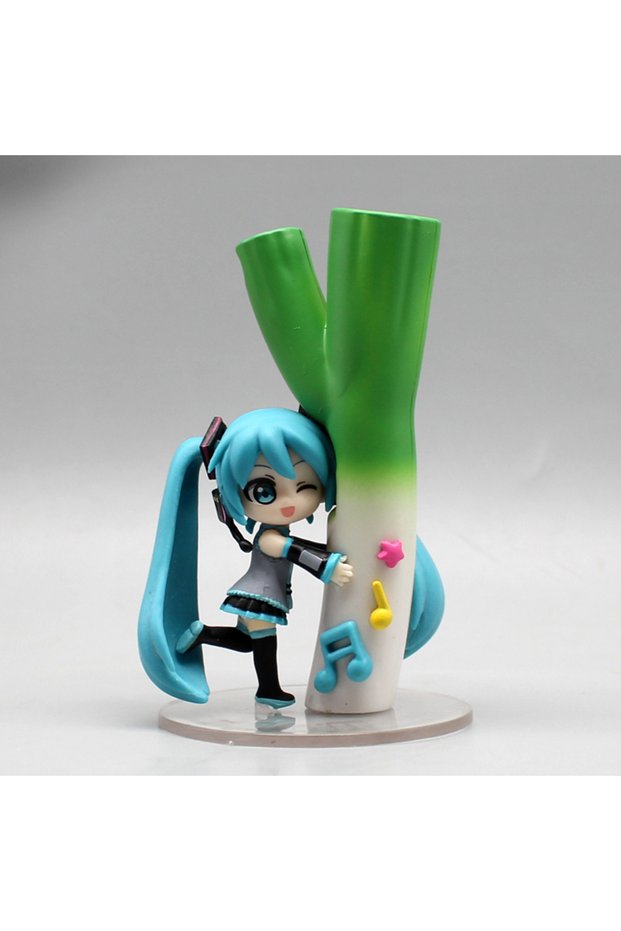10.5cm with box 10.5cm Hatsune Miku Kawaii Holding Welsh Onion Beautiful Girl Figure Model