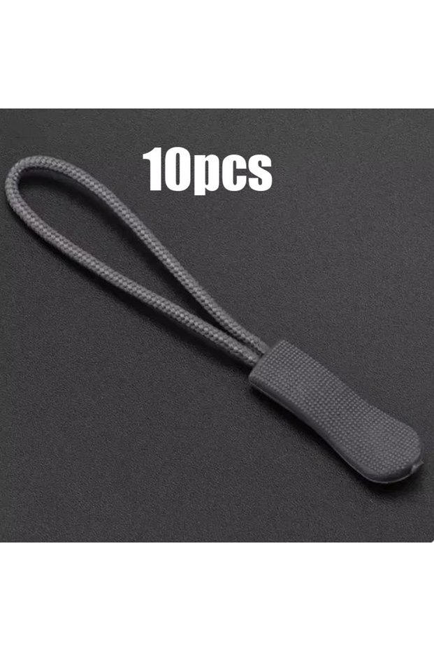 10pcs-gray 10pcs Zipper Pull Puller End Fit Rope Tag Replacement Clip Broken Buckle Fixer Zip Cord B