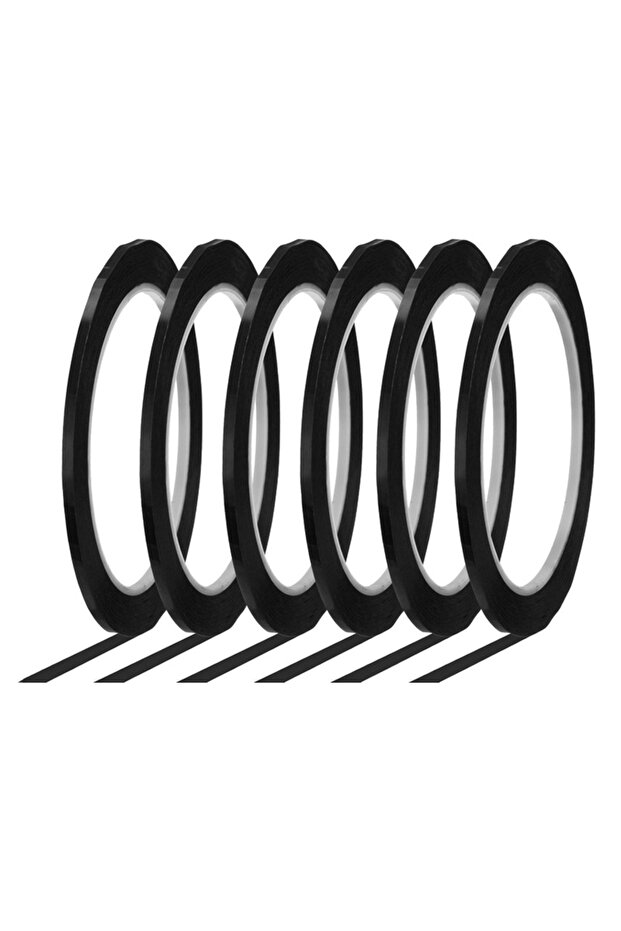 3mm (0.125inch) 66M (216.5FT) 6Rolls Black 6 Rolls 216.5Feet Whiteboard Tape Thin White Board Markin