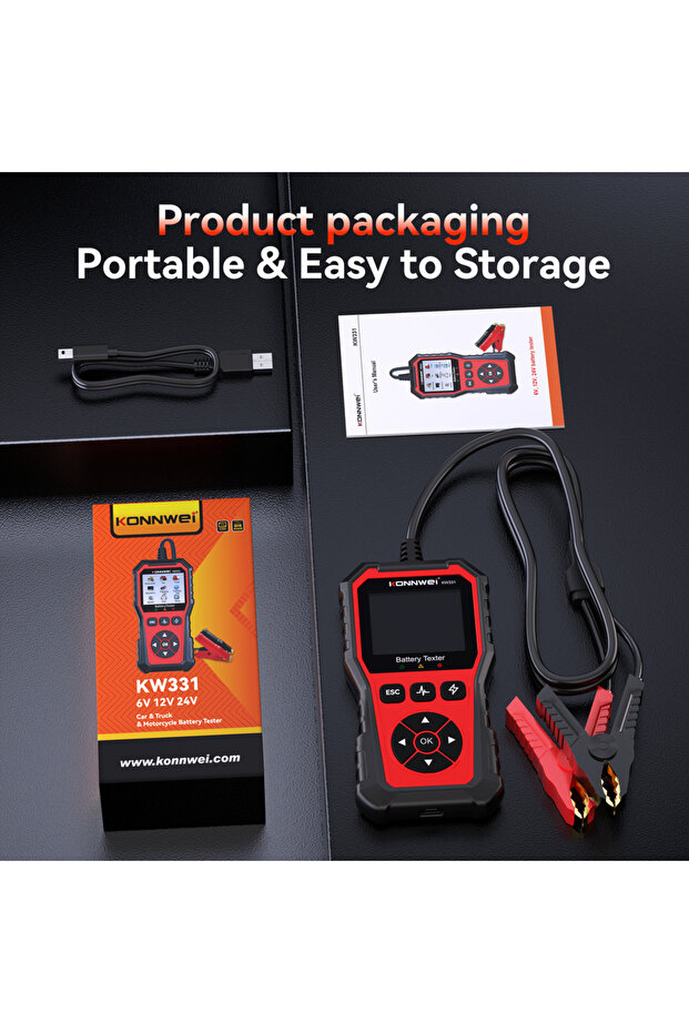 KW331 2025 KONNWEi Car Battery Tester Fault Code Clearance Battery Information Monitoring Startup Te