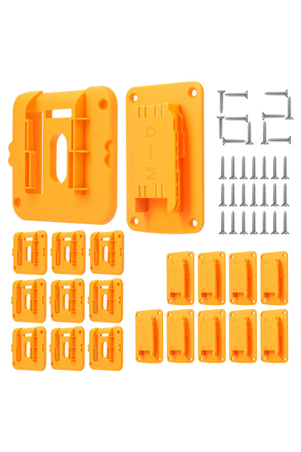 A 20pcs Tool Holders and Battery Mounts for Dewalt 20V and Milwaukee Tools ABS Drill and Battery Sto