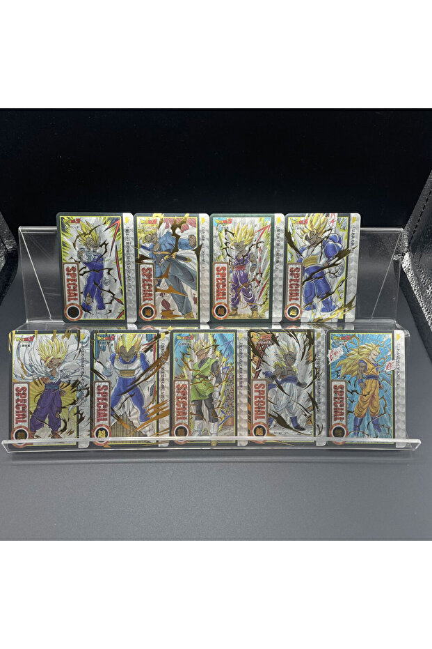 Bandai 9PCS 9Pcs Anime Cartoon Dragon Ball Goku (Super Saiyan 3) Majin Vegeta Future Gohan Texture G