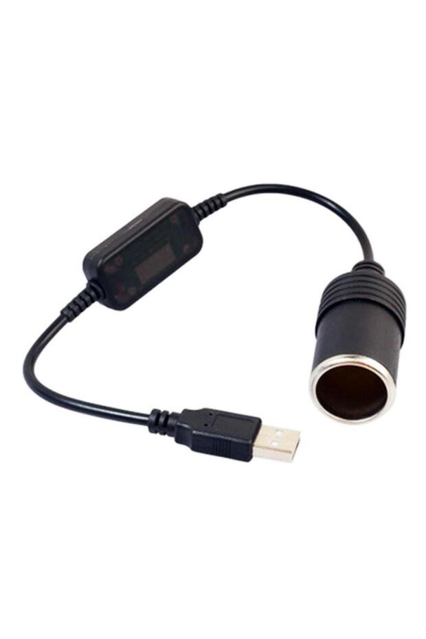 محول ولاعة سجائر USB أسود اللون، قطعة واحدة، 5 فولت إلى 12 فولت، مناسب للسيارات الكهربائية