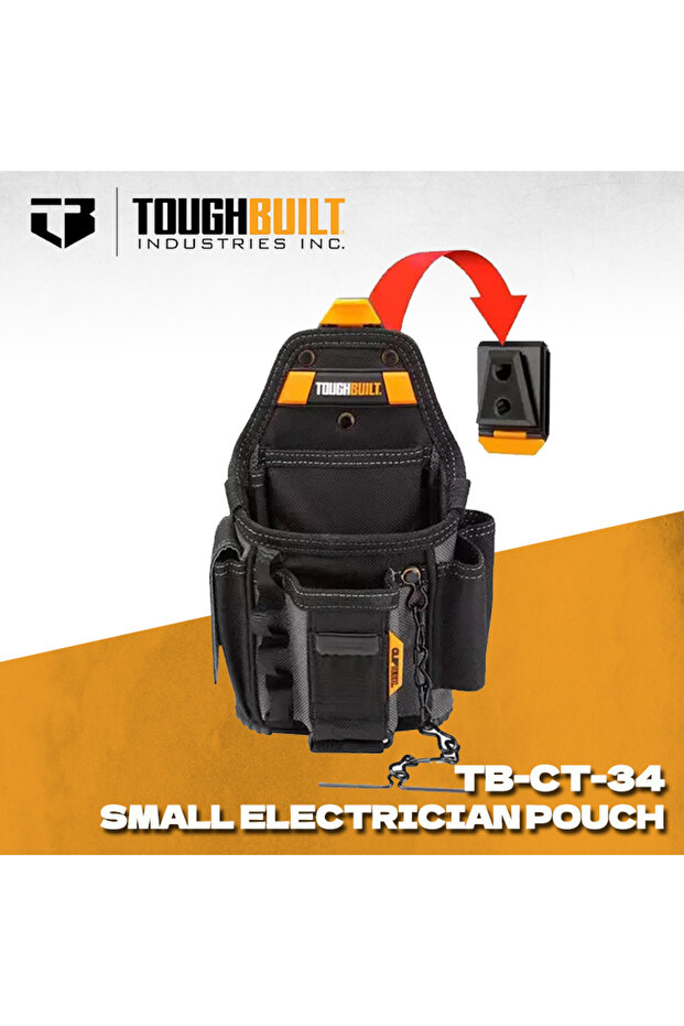 TB-CT-34 TOUGHBUILT TB-CT-34 Electrician Pouch Adjustable 13 Pockets With Rugged 6-Layer Constructio