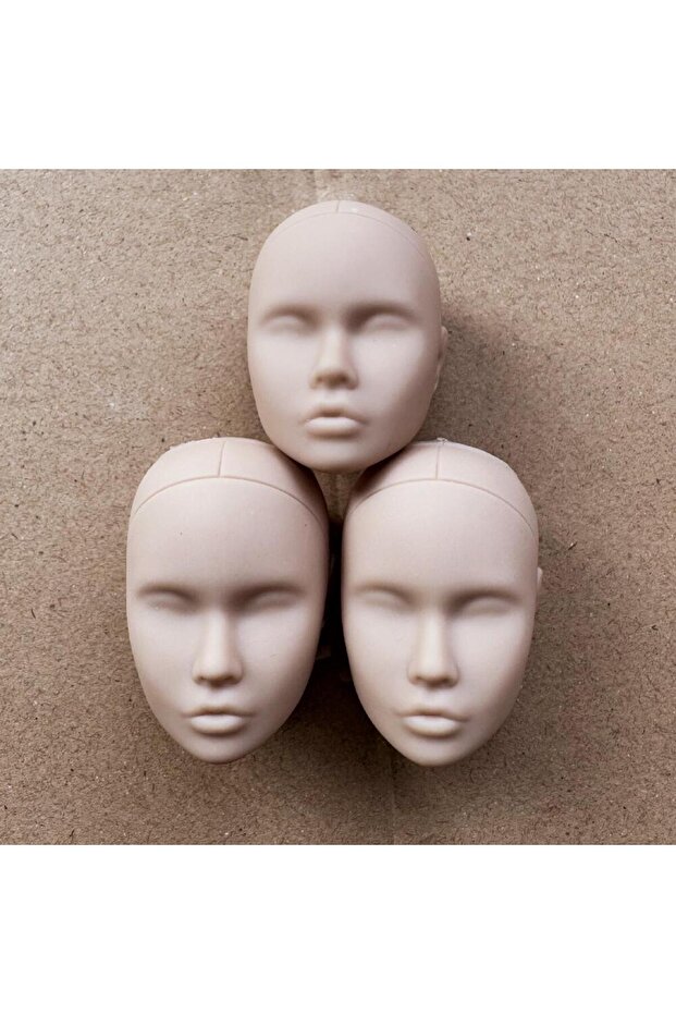 little defectives 3pce beige Poppy Blank Face Doll Heads DIY Practice Make-up Bald 1/6 Head Parts Fo