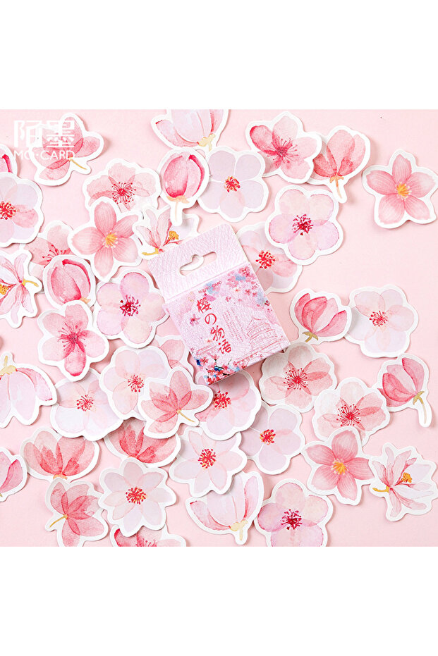Cherry Stickers 45Pcs/box Sakura Stickers Handheld Album Decorative Stickers Sealing Stickers DIY Cr