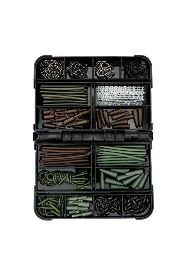 326Pcs-Box 326Pcs Carp Fishing Tackle Kit Complete Hair Rig Accessories with Carp Hook