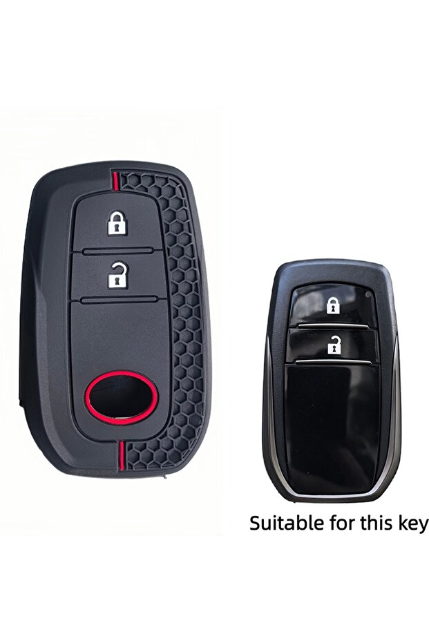2 Button Silicone Car Key Case Cover Chain For Toyota Corolla Hatchback Cross Yaris Cross Prius Hilu