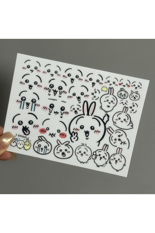 Bandai C-ZWZYT-001 Usagi Transfer Stickers jiyi Cartoon Expression Stickers Usagi Facial Crystal Sti