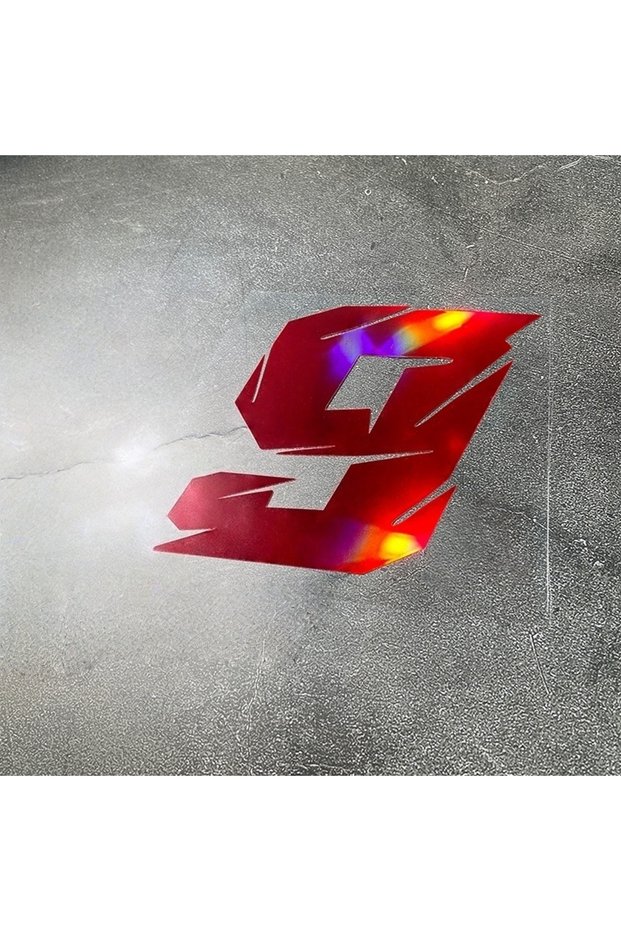 High 10cm HL-N03-Number9 1PC Red Laser Motorcycle Stickers Arabic Numeral Waterproof for Motorbike H