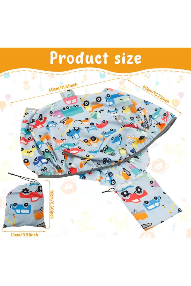 A Baby Shopping Cart Seat Cover Polyester Waterproof Carton Style Baby Safety Cart Cover Comfortabl.