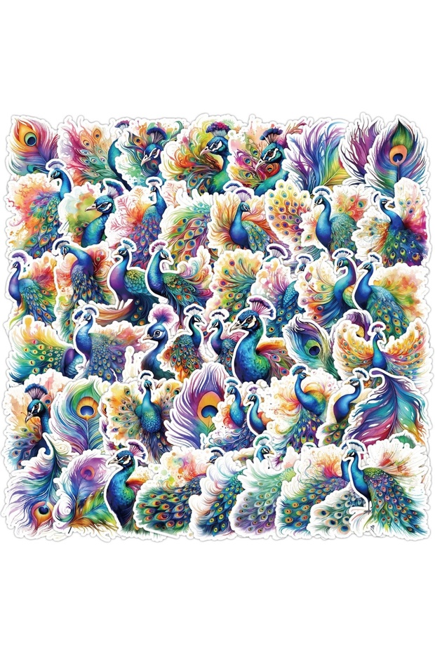 50PCS 50PCS Fantasy Peacock Waterproof Graffiti Stickers For Helmet Bicycle Hand Account Pencil Case