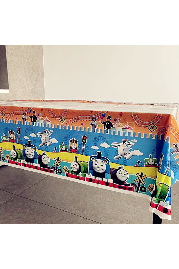 1pc 108x180cm 180*108cm Thomas And His Friends Disposable Plastic Tablecloth For Party Table Decora