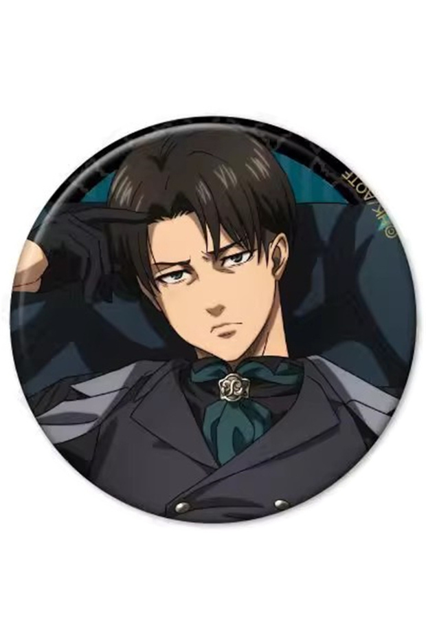 58mm 2 58mm Anime Attack on Titan Eren Jaeger Levi Ackerman Cosplay COSTUME Badge Pin SPTE Tinplate