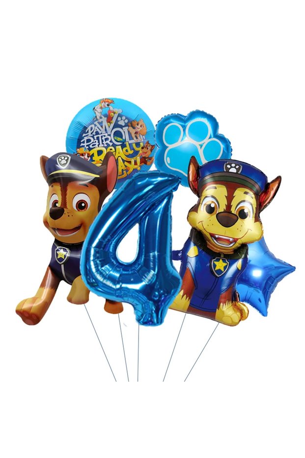 Choice 1pack 4 6pcs Cartoon Foil Balloon Digital Number Supplies Rescue Dog Childrens Bir
