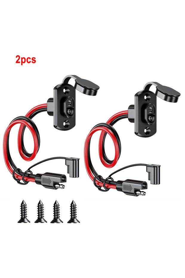 قطعتان، نصف قطعة، كابل محول SAE جديد، قابس ذكر إلى مقبس أنثى، 18AWG، كابل تمديد SAE بطول 50 سم، SAE سريع