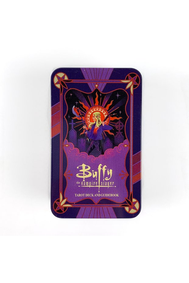 PURPLE Purple Buffy the Vampire Slayer Tarot Cards In A Tin Box Metal Box With Paper Guidebook Gold-