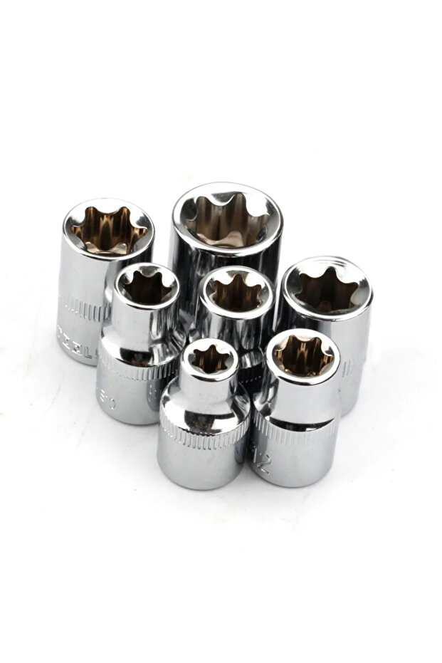 A 7pcs 3/8In Star Torx Socket E Type E8 E10 E11 E12 E14 E16 E18 E20 Hand Tools Sleeve Converter Wre. - 1