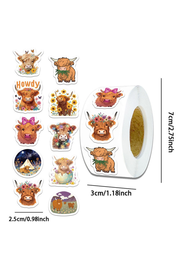 500PCS 500PCS High Altitude Cow Stickers Exquisite and Cute Handbooks Material Phone Cases Laptop Su