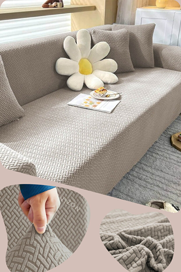 Brick Pattern 3-Seater Sofa, Sofa, Sofa Bed Cover, Flexible, Lycra Sofa Cover