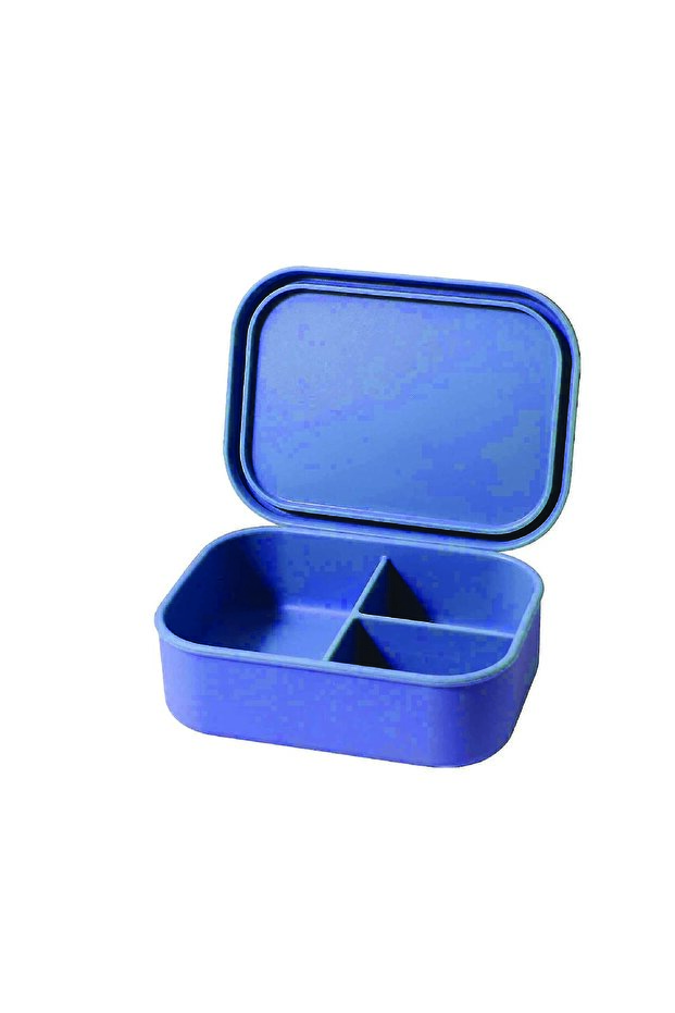 Silicone Lunch Box - 3 Grid, BPA free - blue