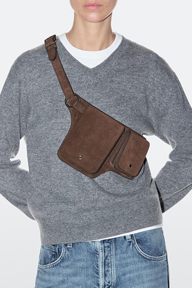 Double compartment leather belt bag - 3