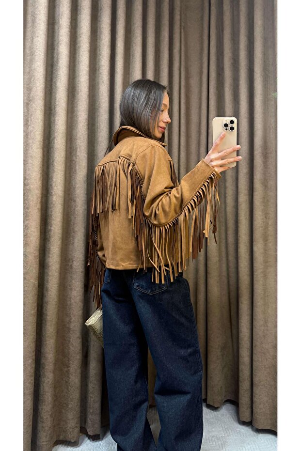 TABA PÜSKÜLLÜ SÜET CEKET - 3