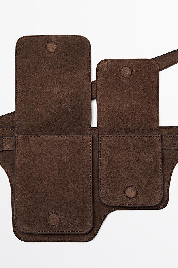 Double compartment leather belt bag - 7