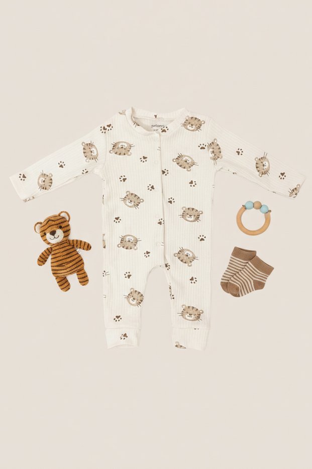 Unisex Baby Cat and Paw Patterned 100% Cotton Soft Textured Seasonal Hospital Release Outfit 0-9 Months