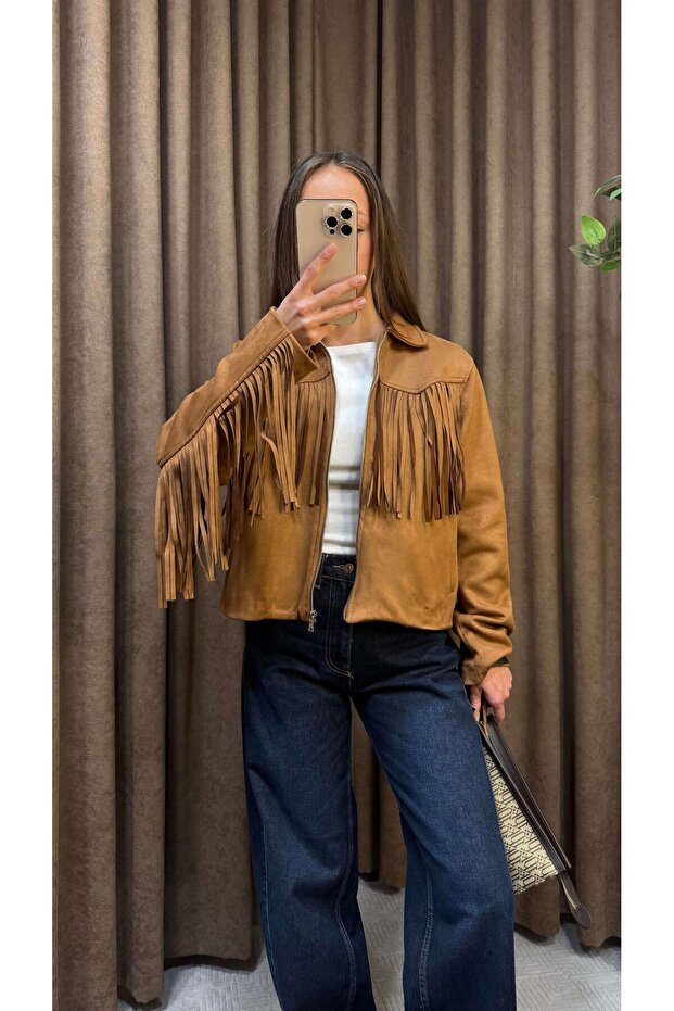 TABA PÜSKÜLLÜ SÜET CEKET - 2