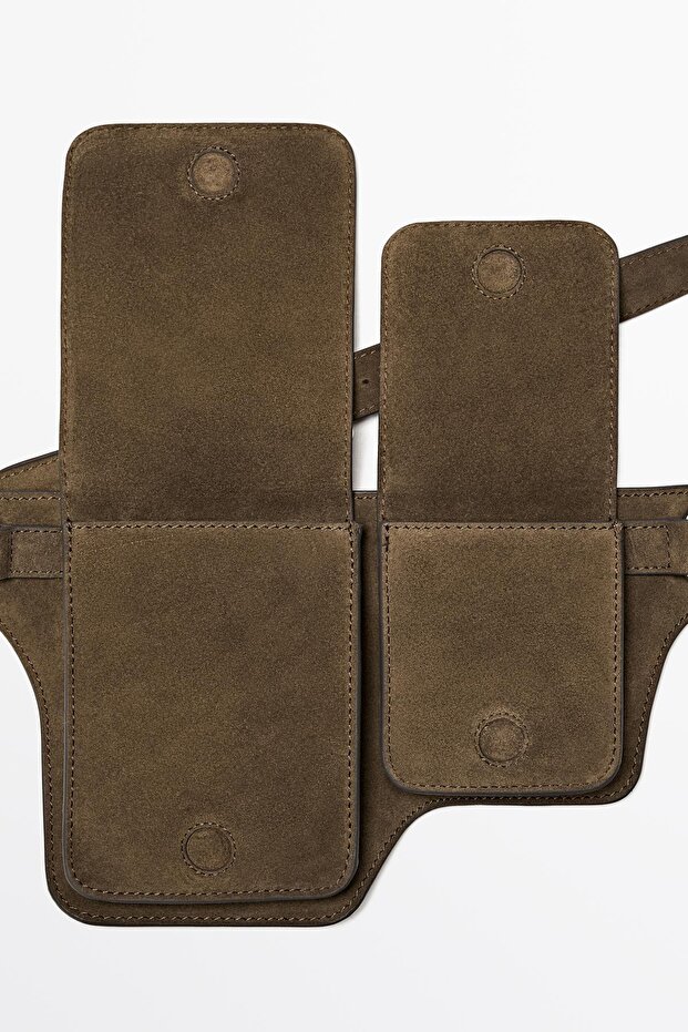 Double compartment leather belt bag - 8