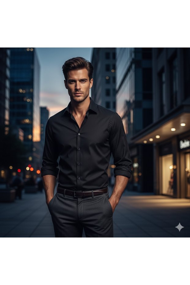 Premium Men's Long Sleeve Slim Fit Shirt – Modern Cut