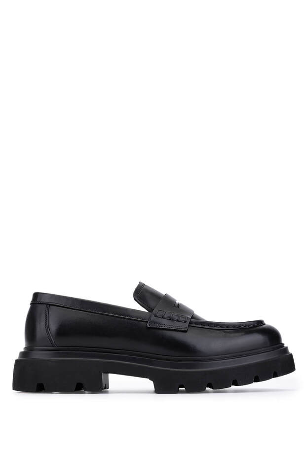 Men's Genuine Leather Black Casual Shoes
