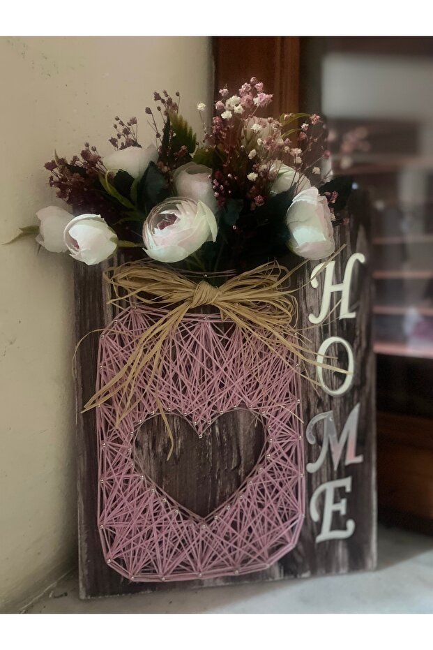 Çiçekli string art pano