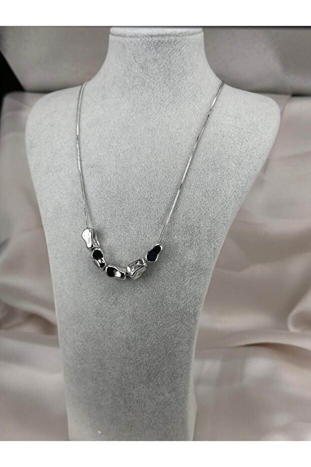 Modern Design Silver Color Steel Necklace