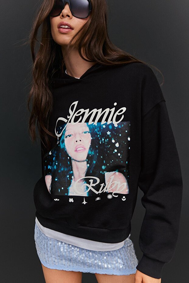 Jennie Ruby kapüşonlu baskılı sweatshirt - 1