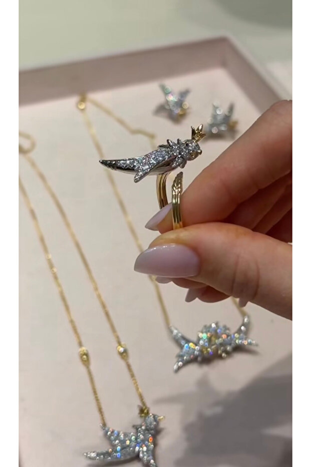 خاتم قابل للتعديل مع شكل طائر - 3