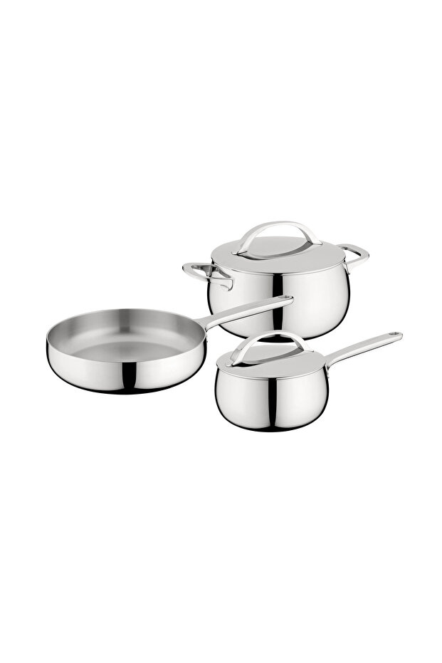 Home Belly 5-Piece Cookware Set Stellar Steel