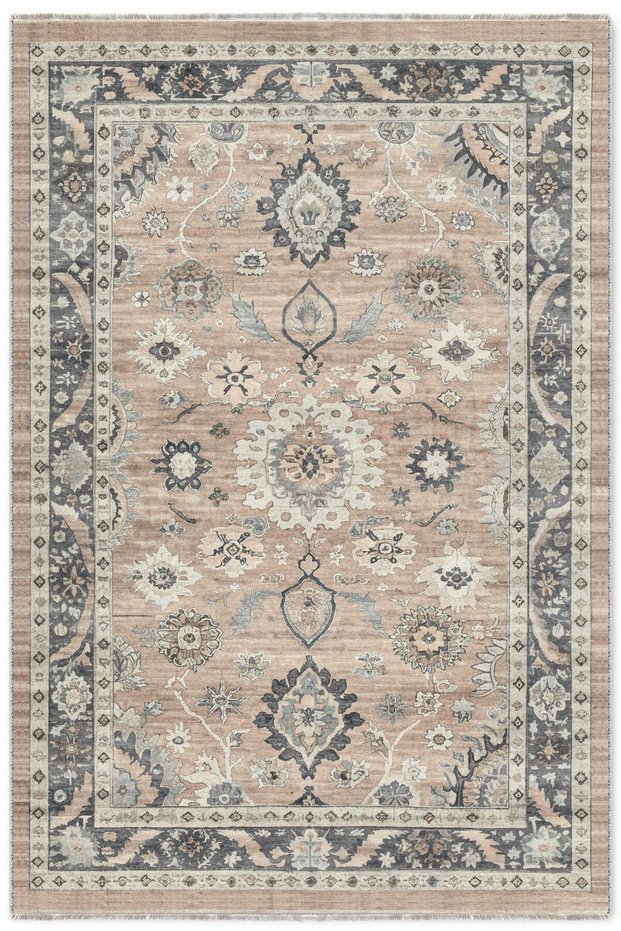 Retro Beige Gray Chenille Carpet Rug Runner Non-Slip Washable Kitchen Living Room Hallway
