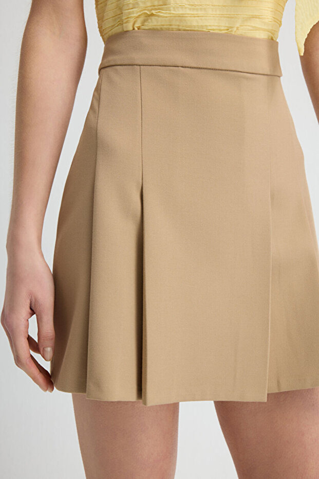 Pileli Mini Etek - 3