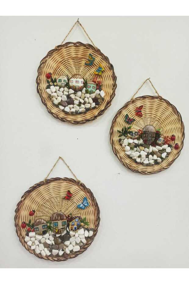 Taş Bambu Duvar Tabağı - 4