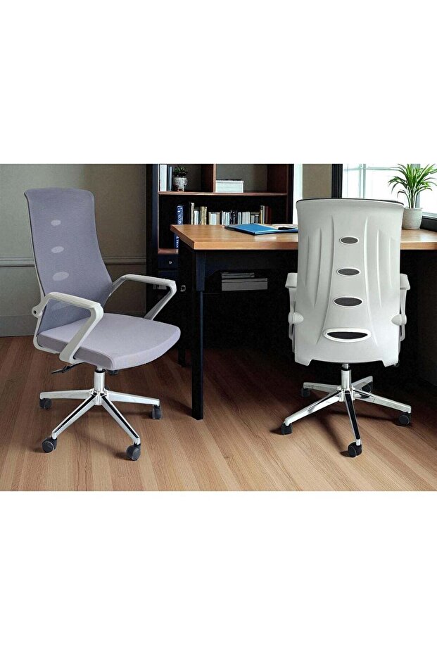 Ergonomic Mesh Office Chair MH-7781H Grey with Lumbar Support, Adjustable Height & Swivel Wheels