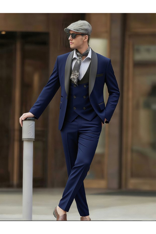 3-Piece Suit Tailored Blazer, Waistcoat and Trousers Set