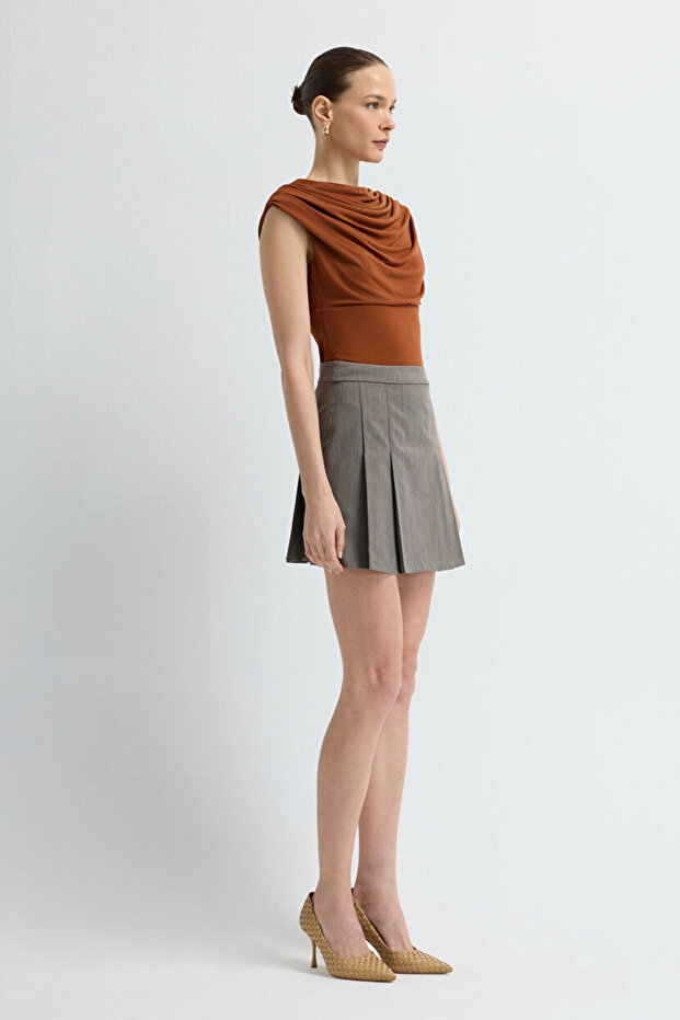 Pileli Mini Etek - 4