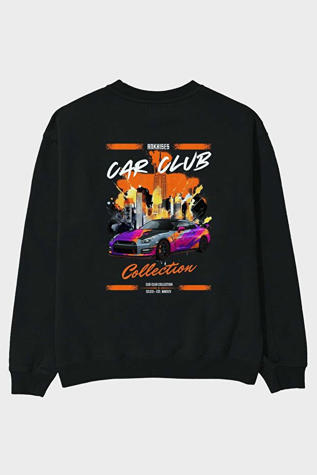 Araba Club Series 31 Back Printed Black Oversize Sweatshirt Men Women Unisex