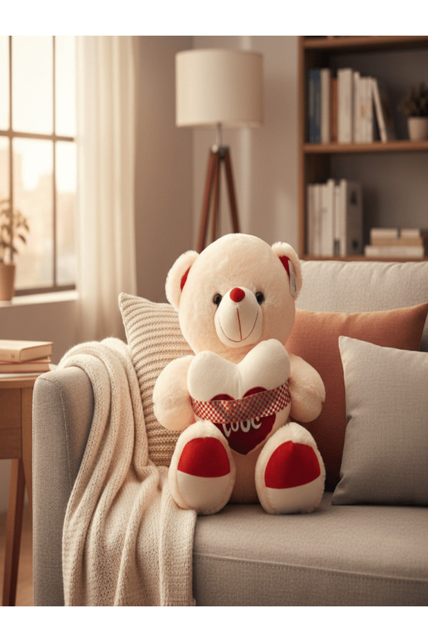 Large Cream Color Teddy Bear (50 cm) – Soft Plush Toy