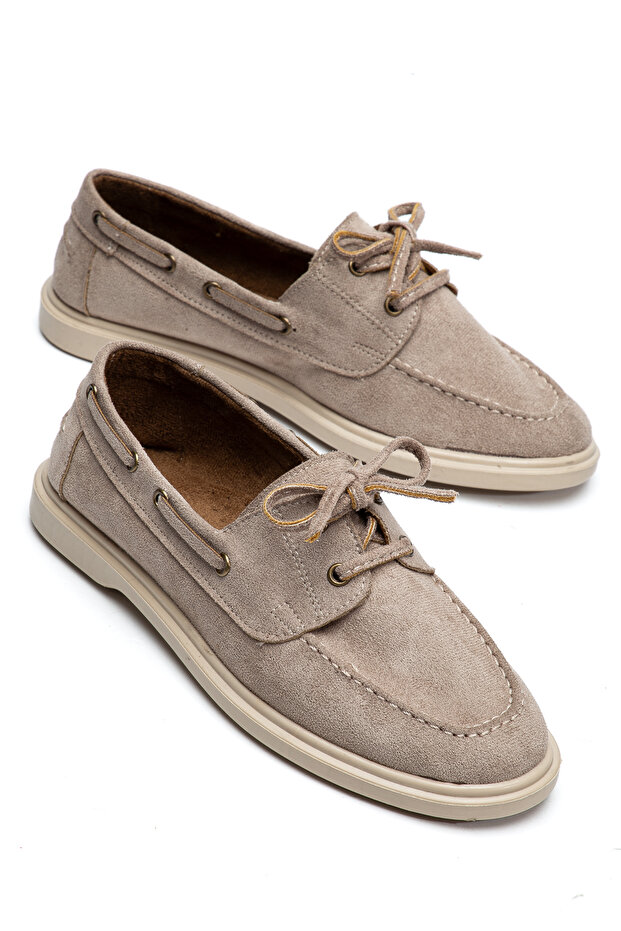 Women's Mink Suede Lace-Up Loafer Casual Shoes