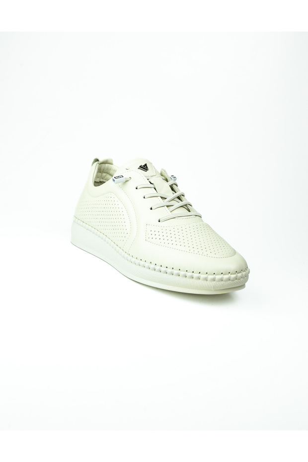 Z094 Ecru Leather Casual Women's Shoes