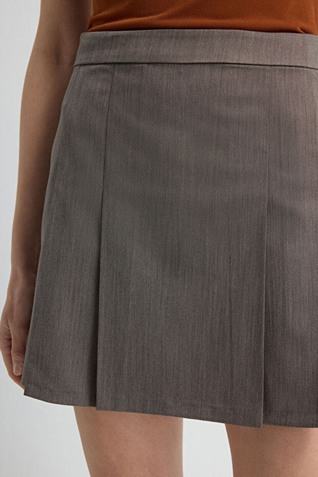 Pileli Mini Etek - 3